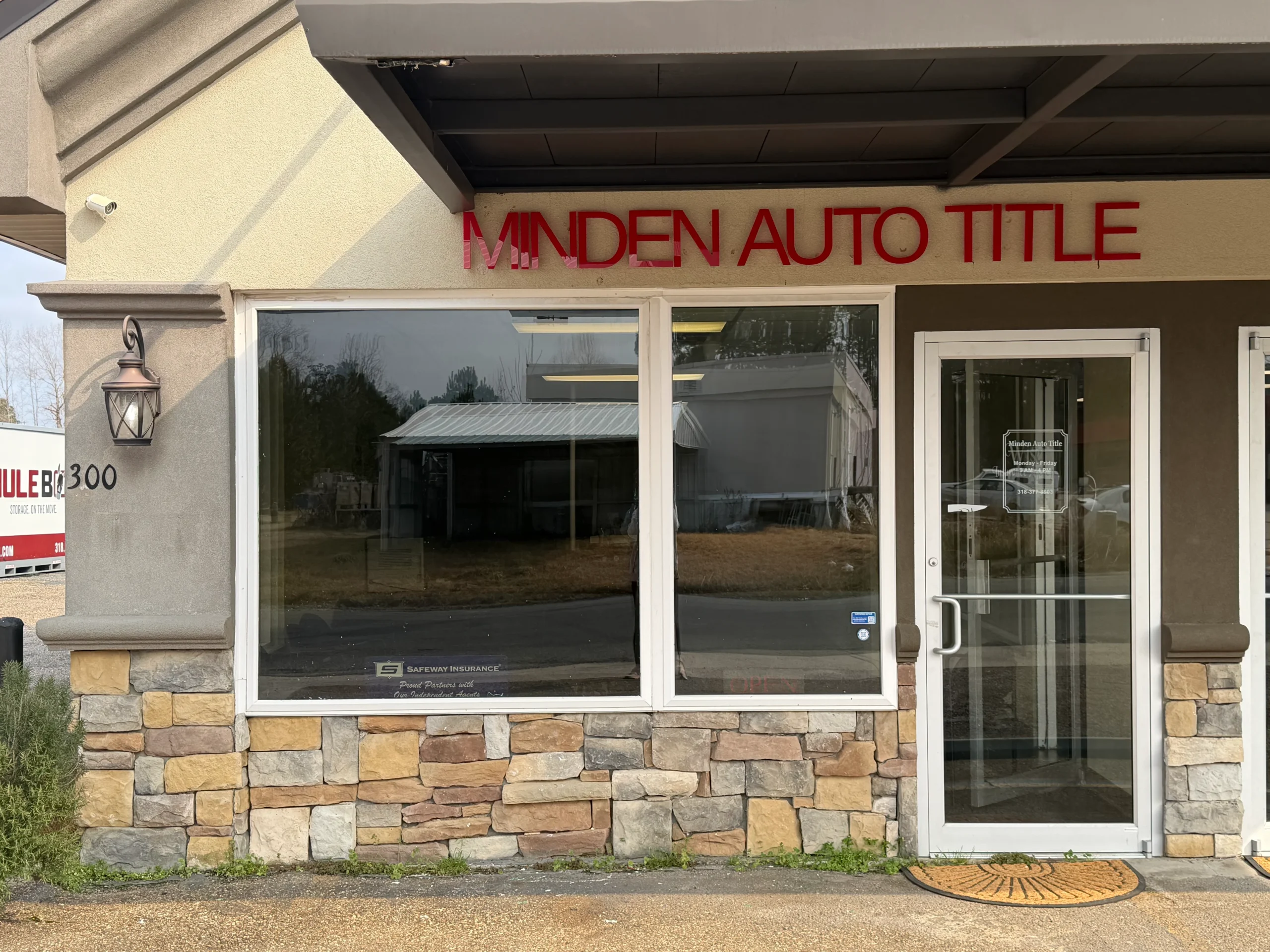 front of the building 